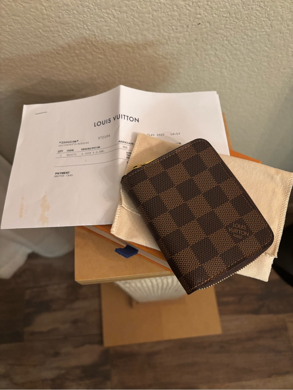 Louis Vuitton Damier Ebene Zippy Coin Purse N63070